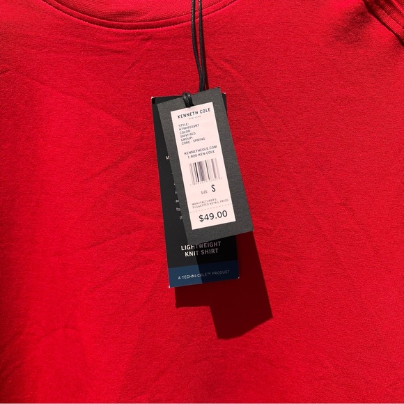 ⬇️NWT Kenneth Cole Men’s Slim Fit Lightweight Shirt Size S Color Savvy Red - Picture 2 of 9